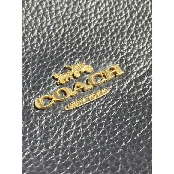 Coach Pebbled Leather Backpack – Dark Navy/Gray Authentic Designer Bag - Picture 2 of 14